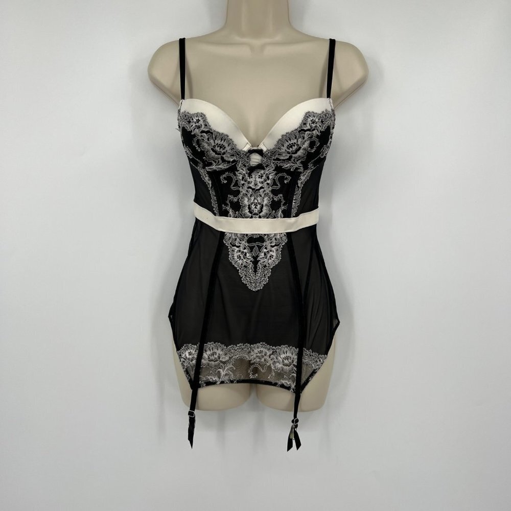Victoria's Secret 34B Women's Black and White Bra Corset